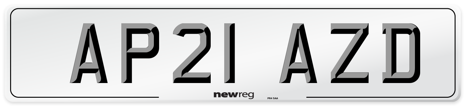 AP21 AZD Number Plate from New Reg